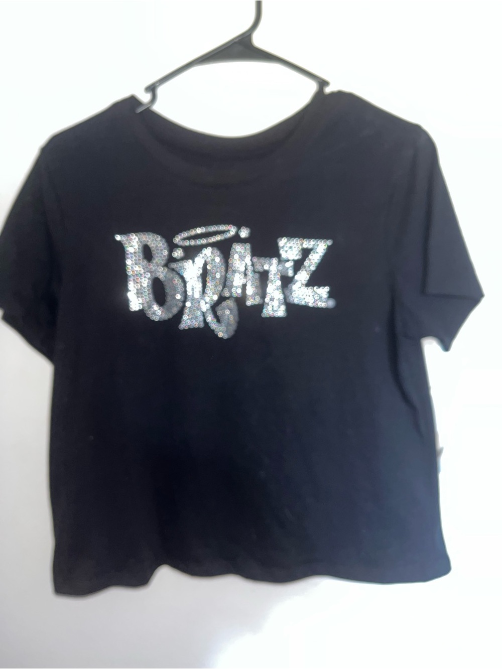 Kids Black Bratz Sequin Logo Tee